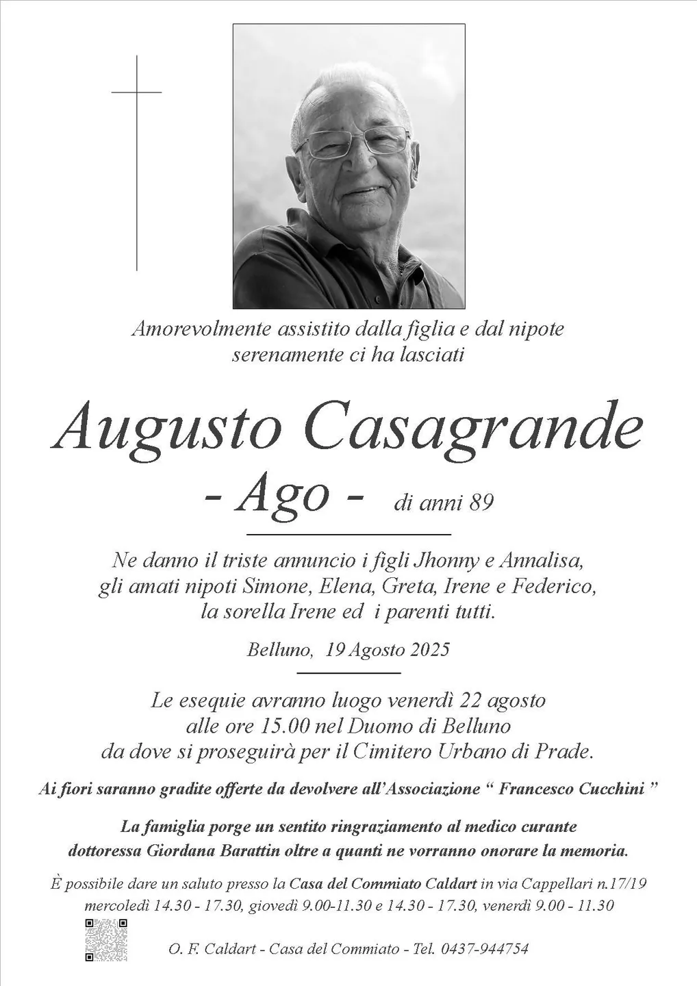 Epigrafe di Augusto Casagrande
