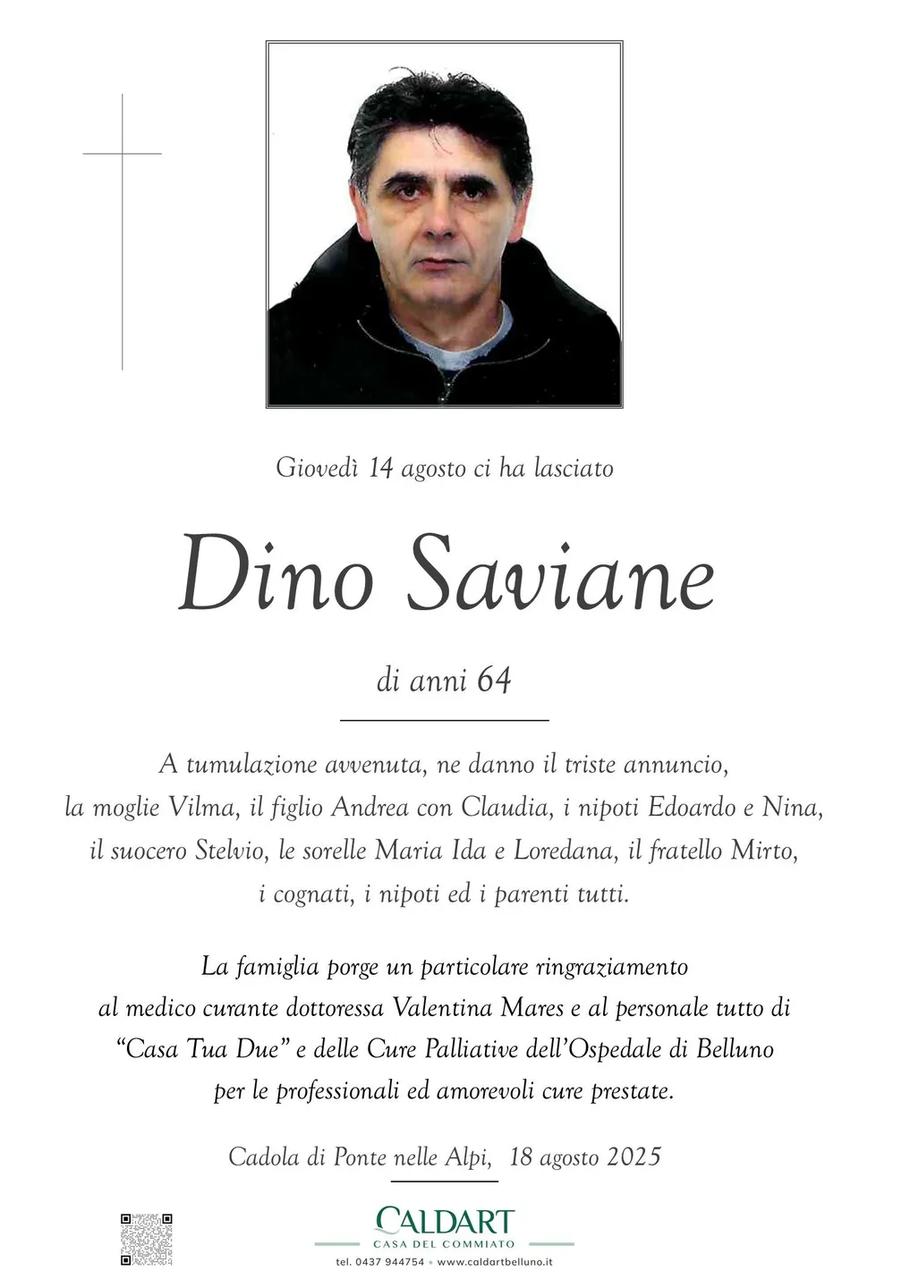 Epigrafe di Dino Saviane