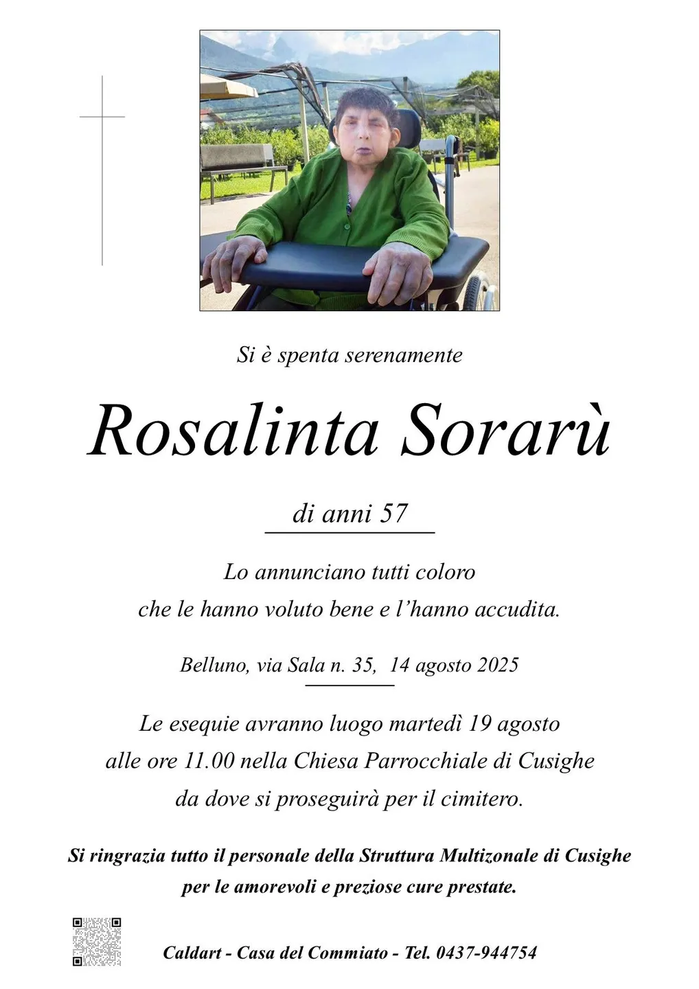 Epigrafe di Rosalinta Sorarù