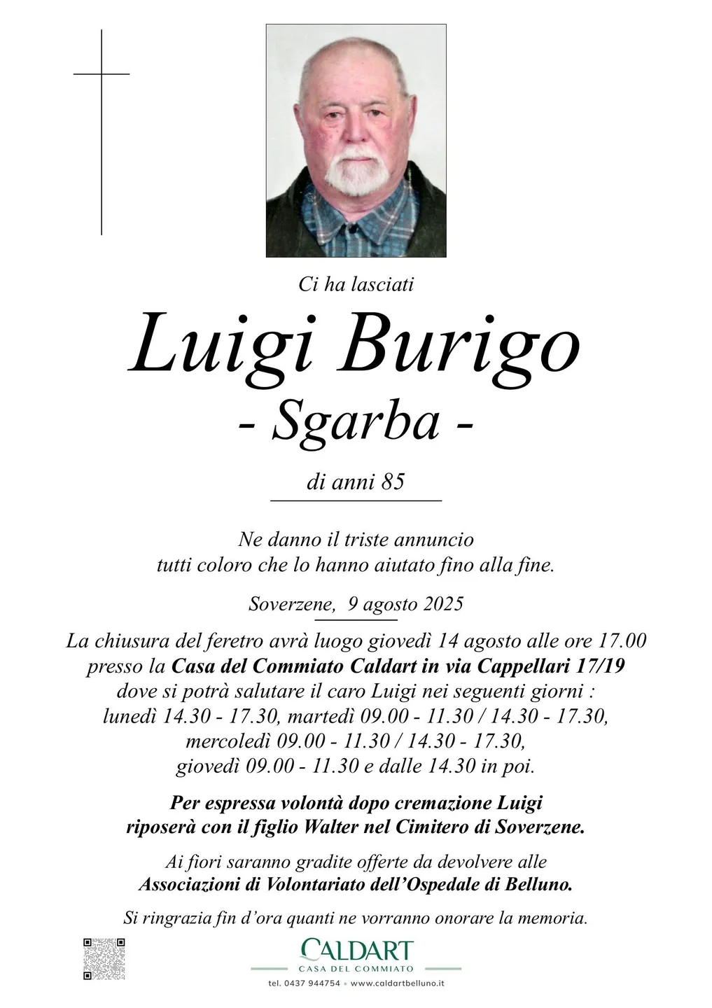 Epigrafe di Luigi Burigo Sgarba