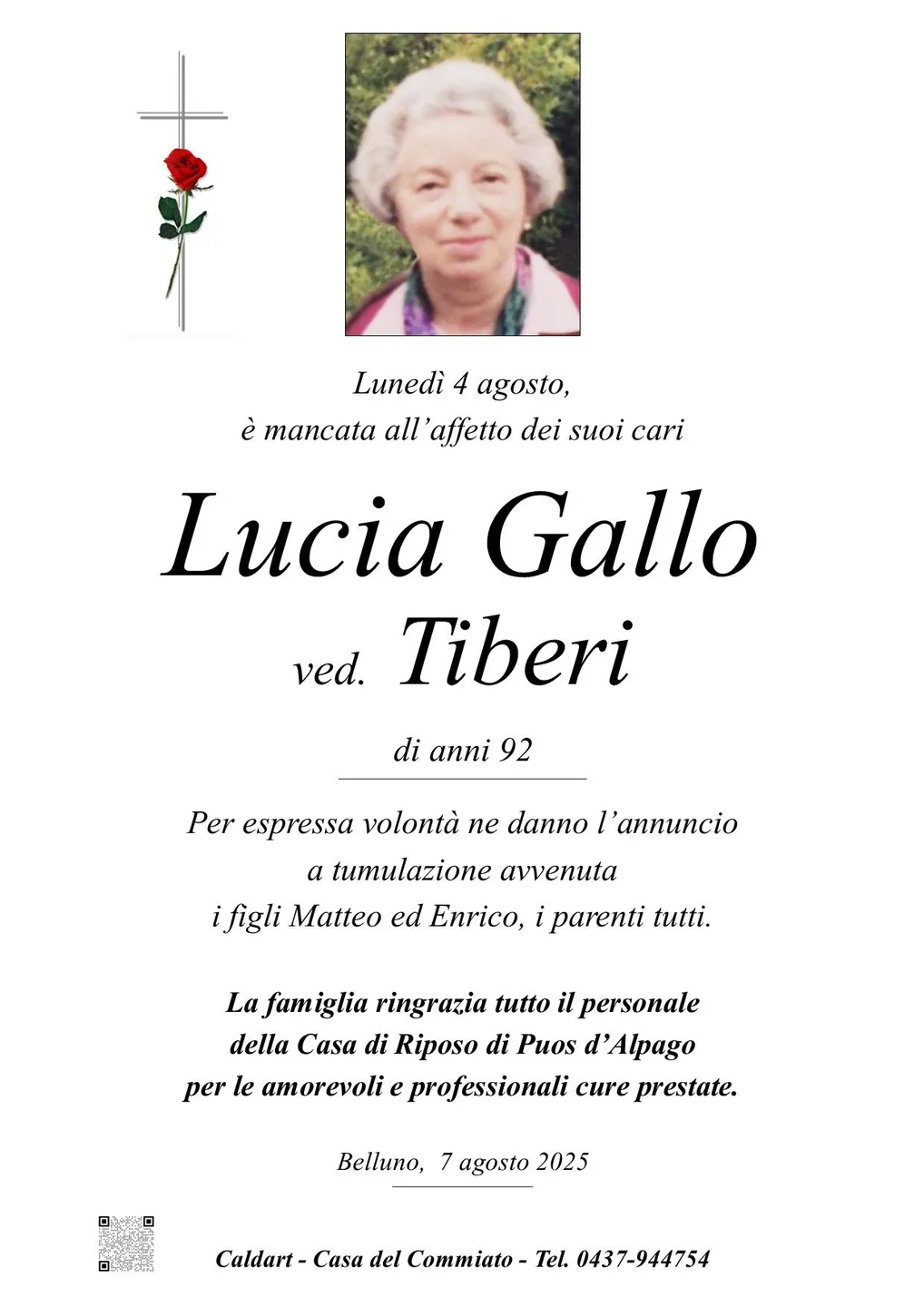 Epigrafe di Lucia Gallo Tiberi