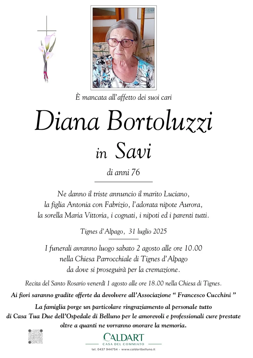 Epigrafe di Diana Bortoluzzi In Savi