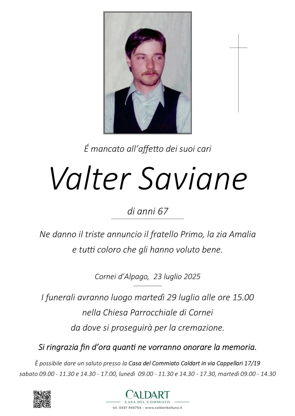 Epigrafe di Valter Saviane