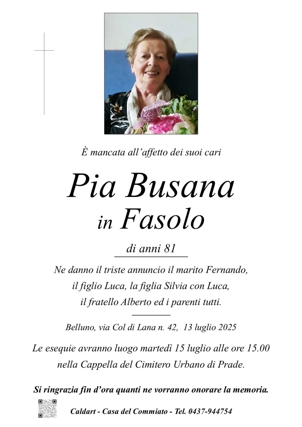 Epigrafe di Pia Busana Fasolo