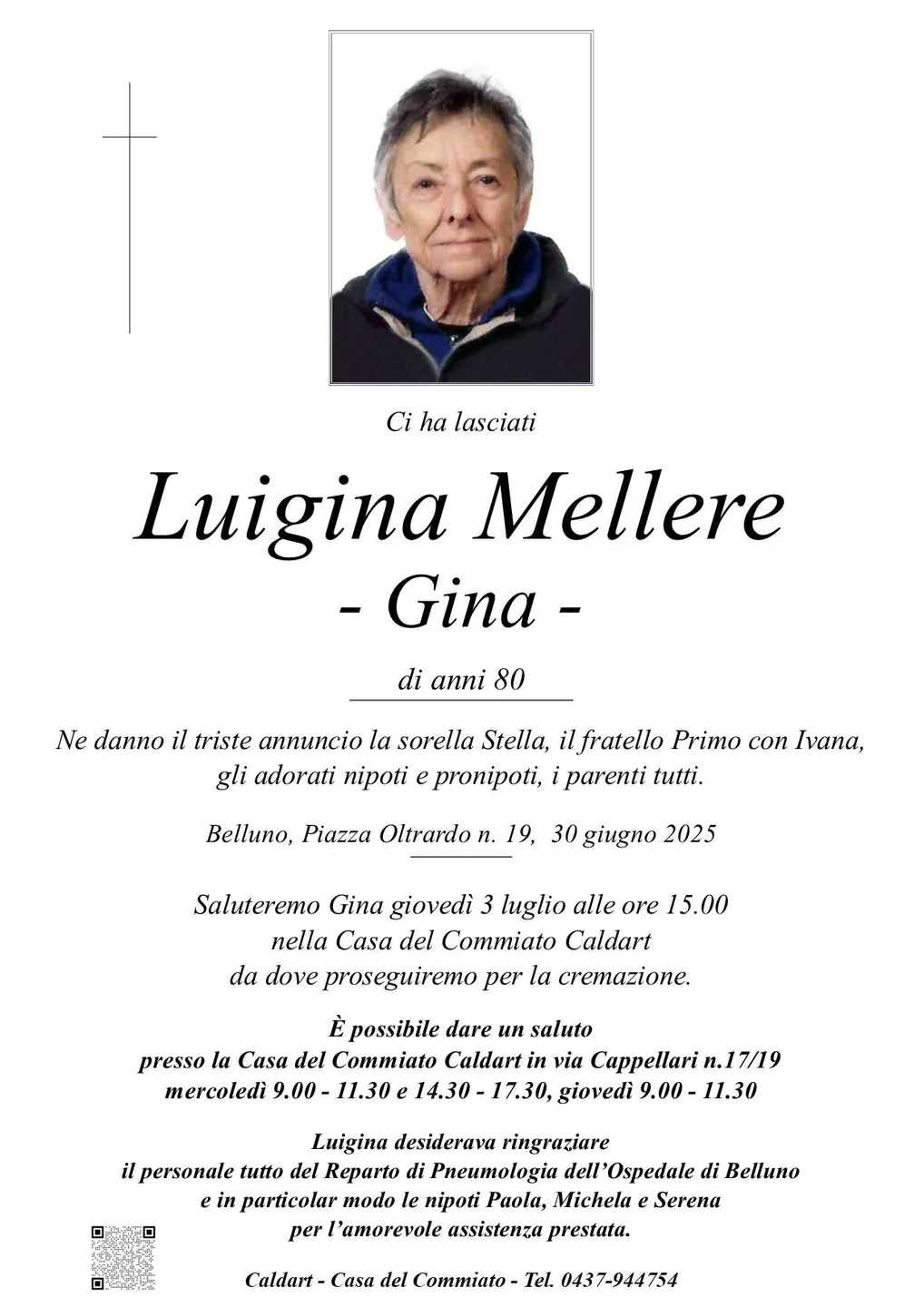 Epigrafe di Luigina Mellere