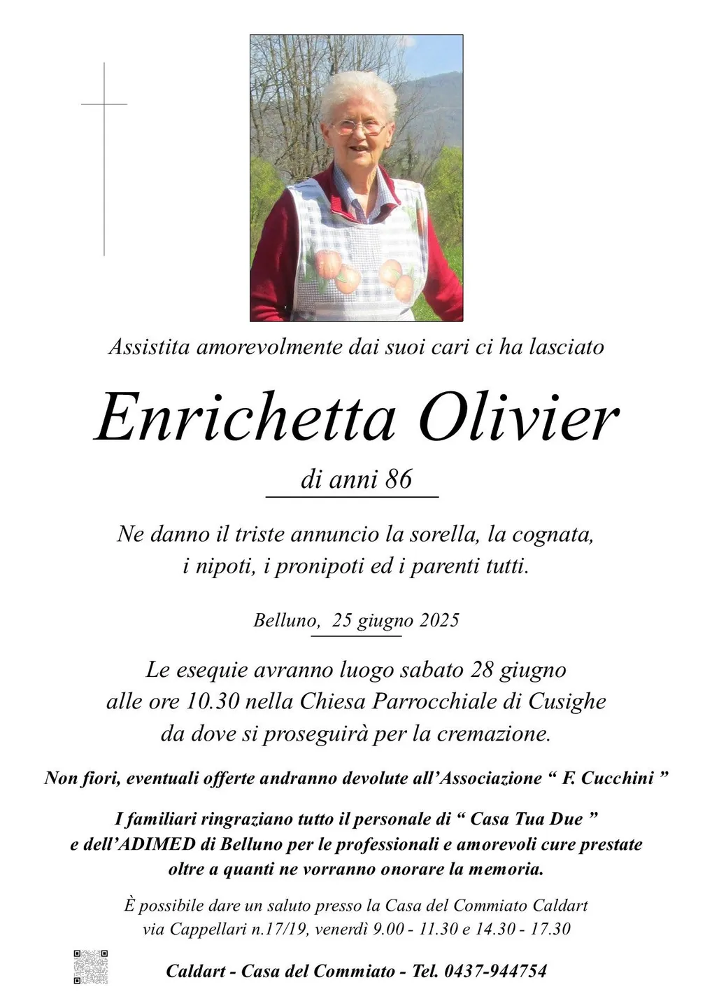 Epigrafe di Enrichetta Olivier
