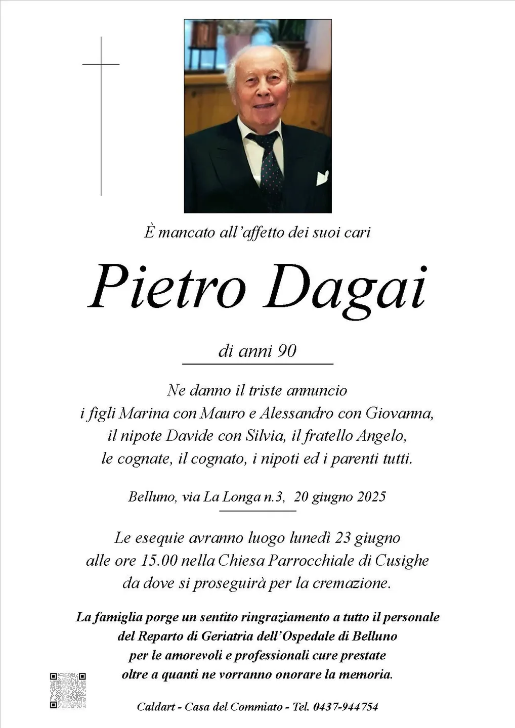 Epigrafe di Pietro Dagai