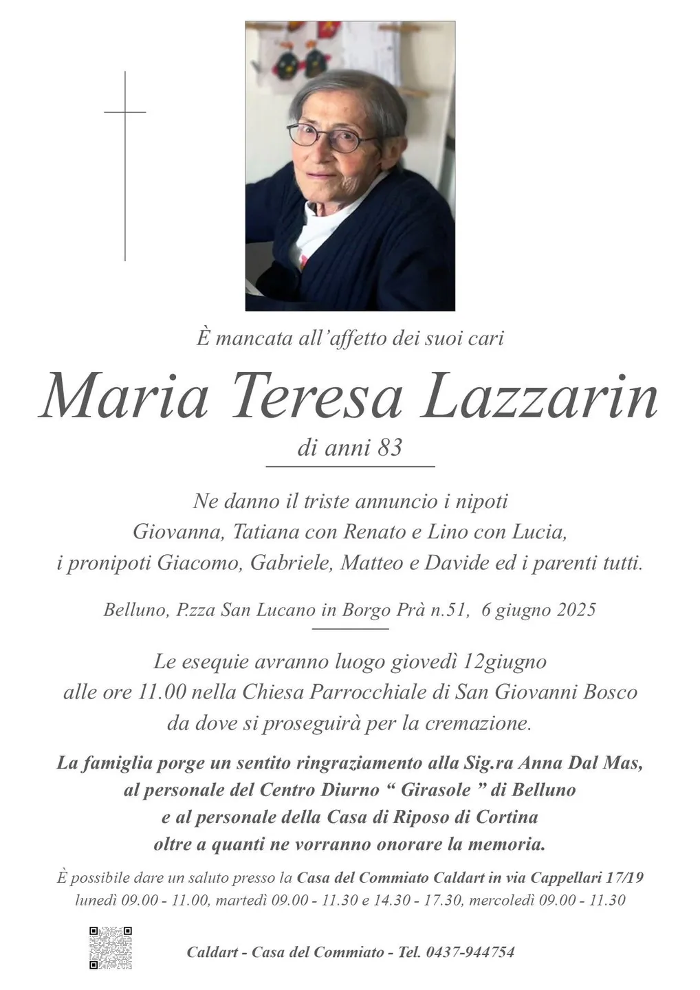 Epigrafe di Maria Teresa Lazzarin