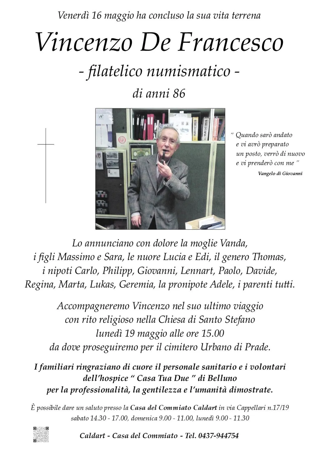 Epigrafe di Vincenzo De Francesco