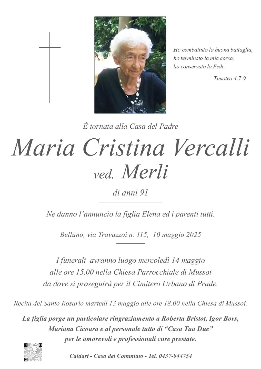 Epigrafe di Maria Cristina Vercalli Merli