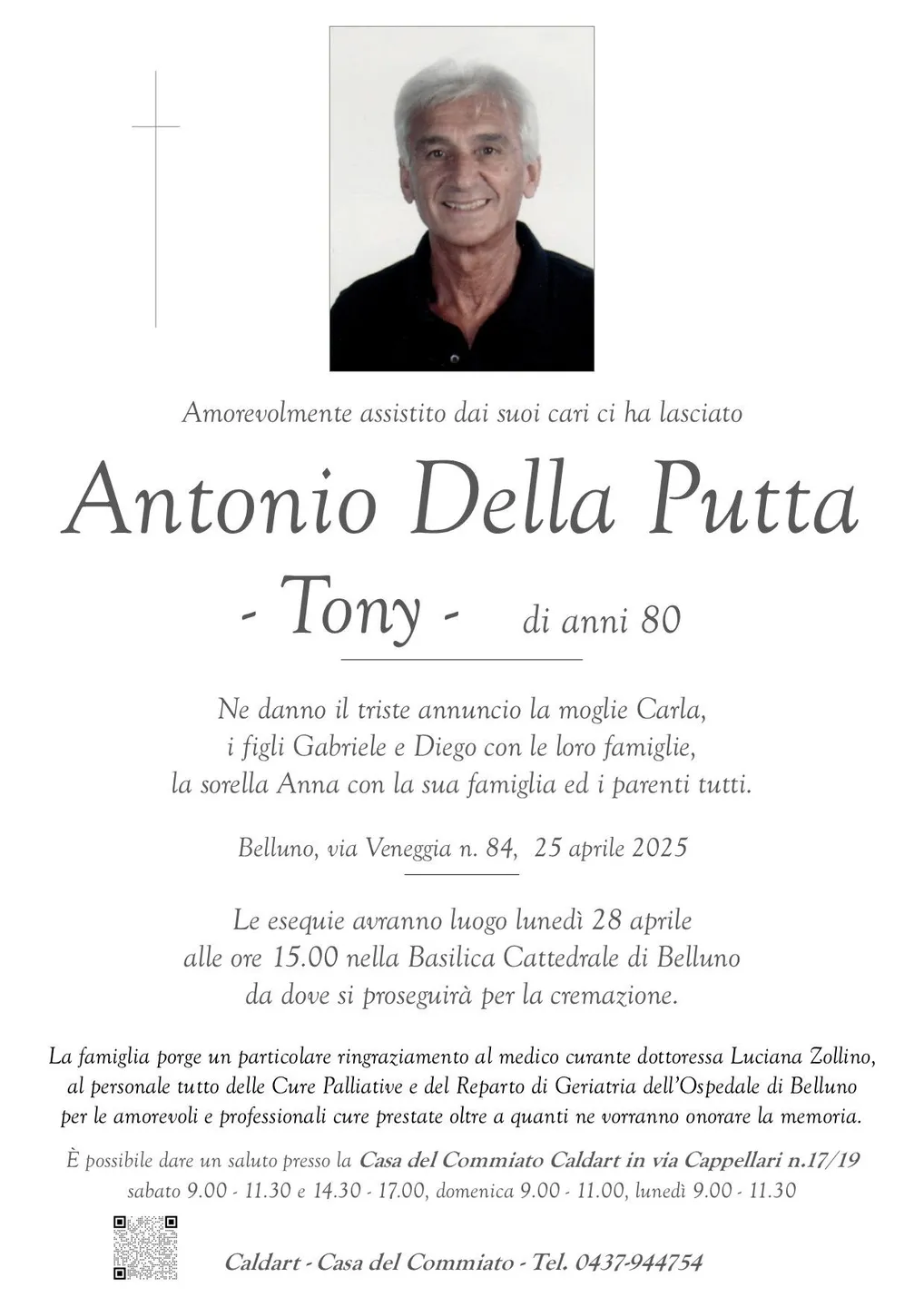 Epigrafe di Antonio Della Putta