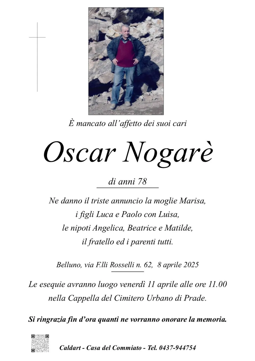 Epigrafe di Oscar Nogarè