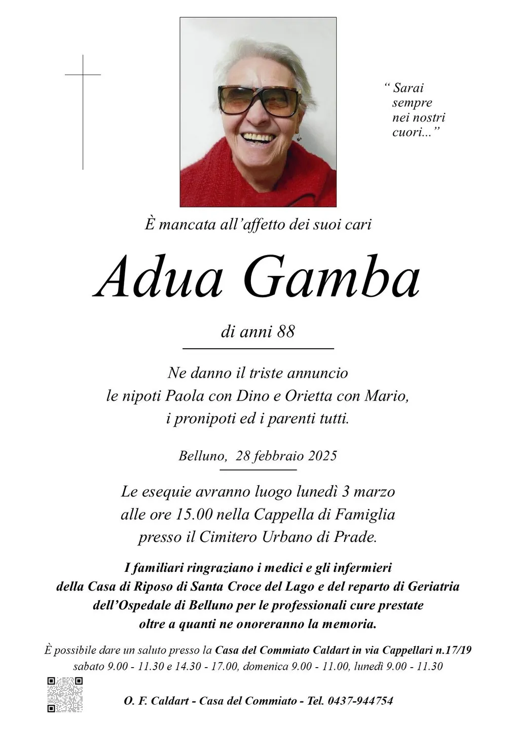 Epigrafe di Adua Gamba