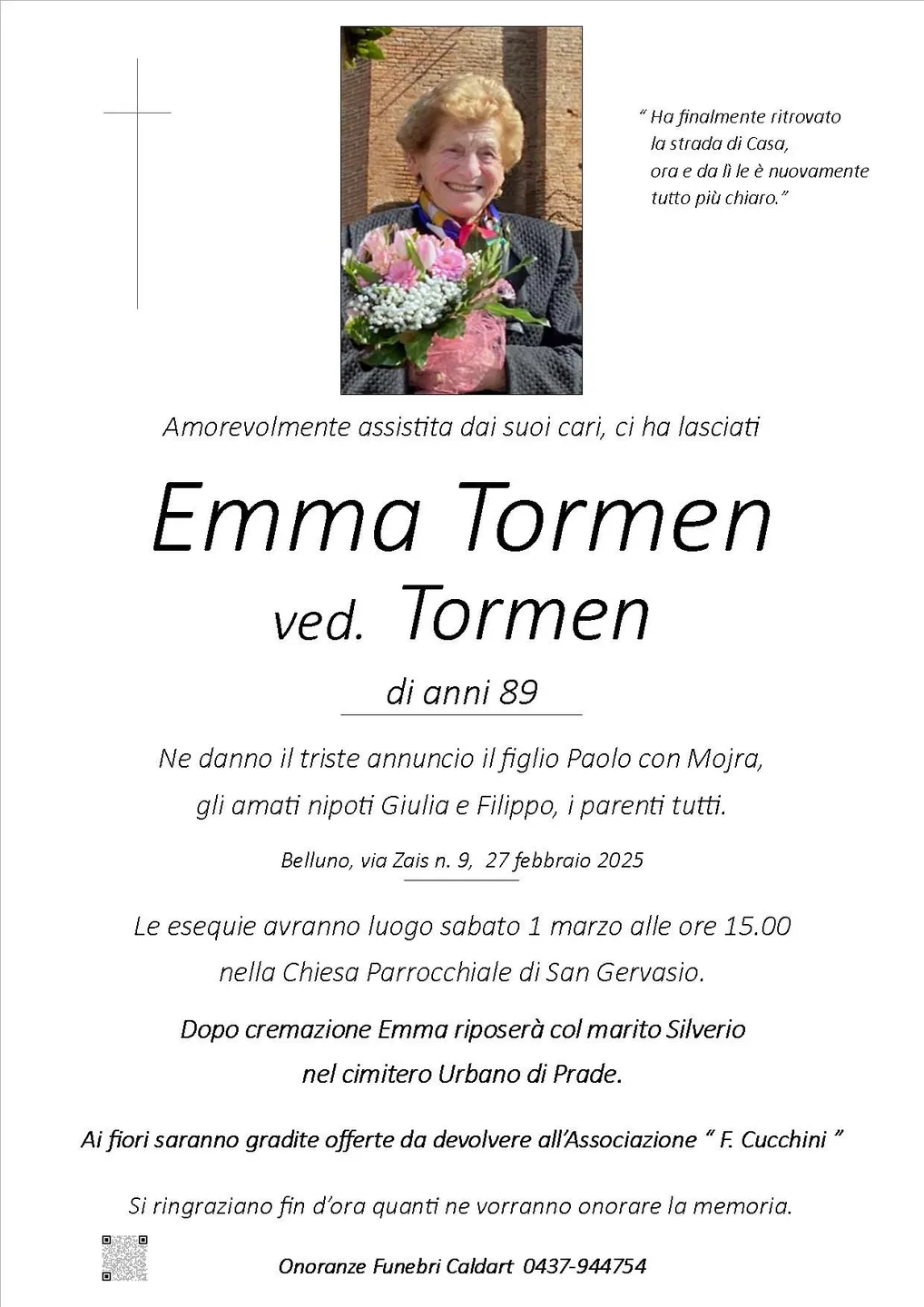 Epigrafe di Emma Tormen