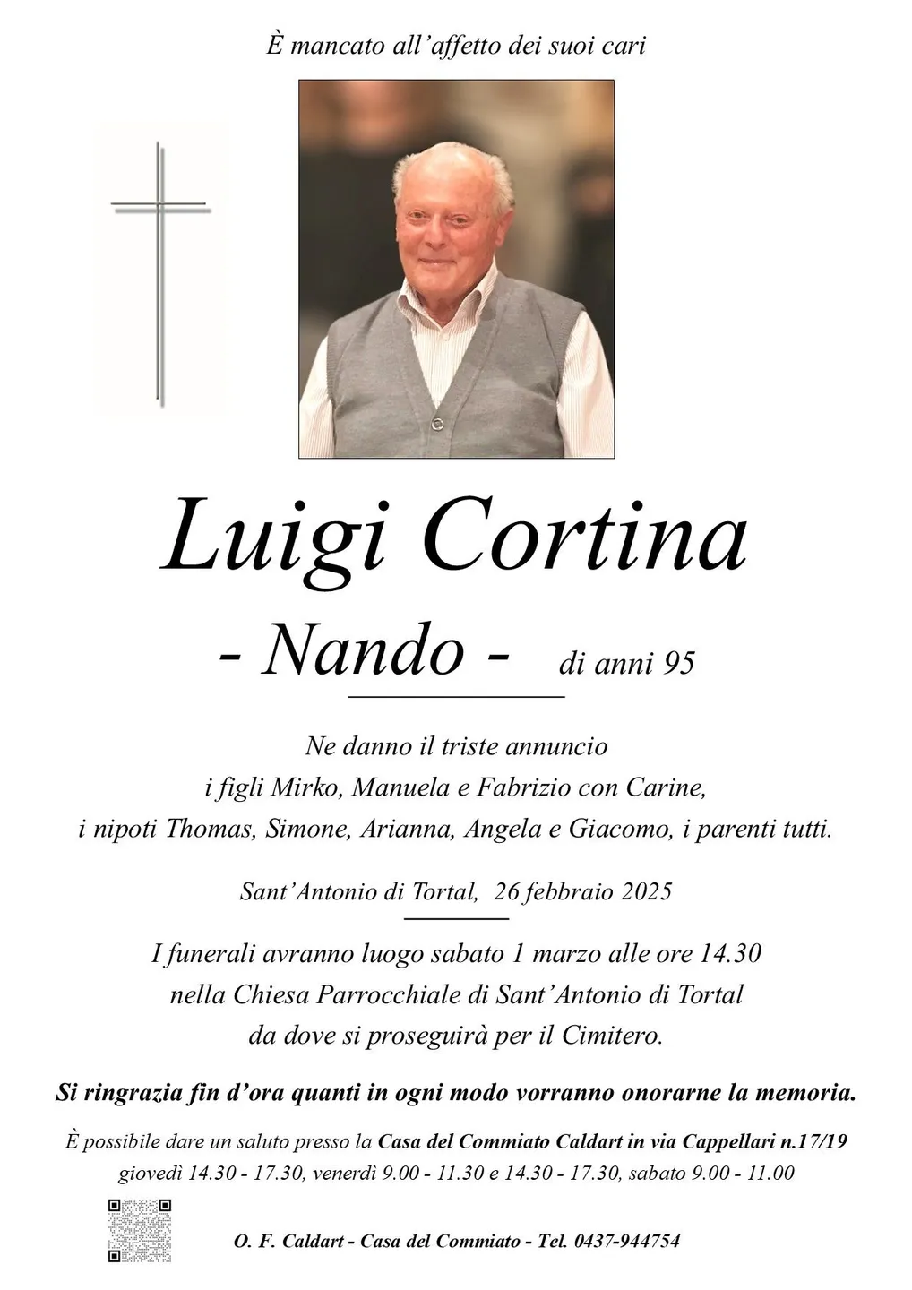 Epigrafe di Luigi Cortina