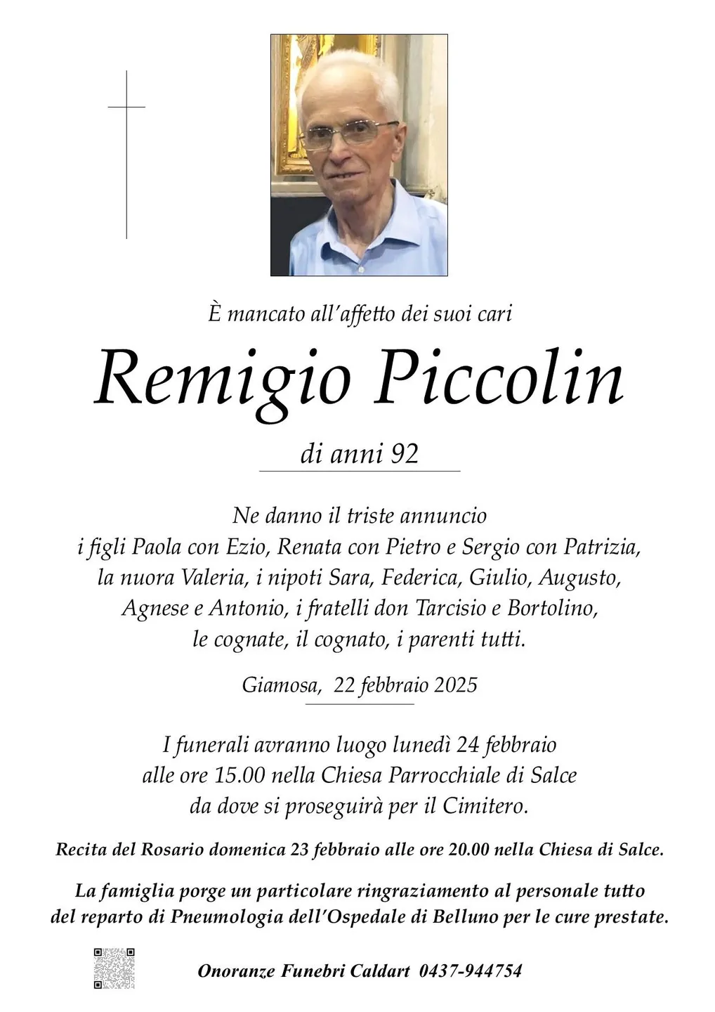 Epigrafe di Remigio Piccolin
