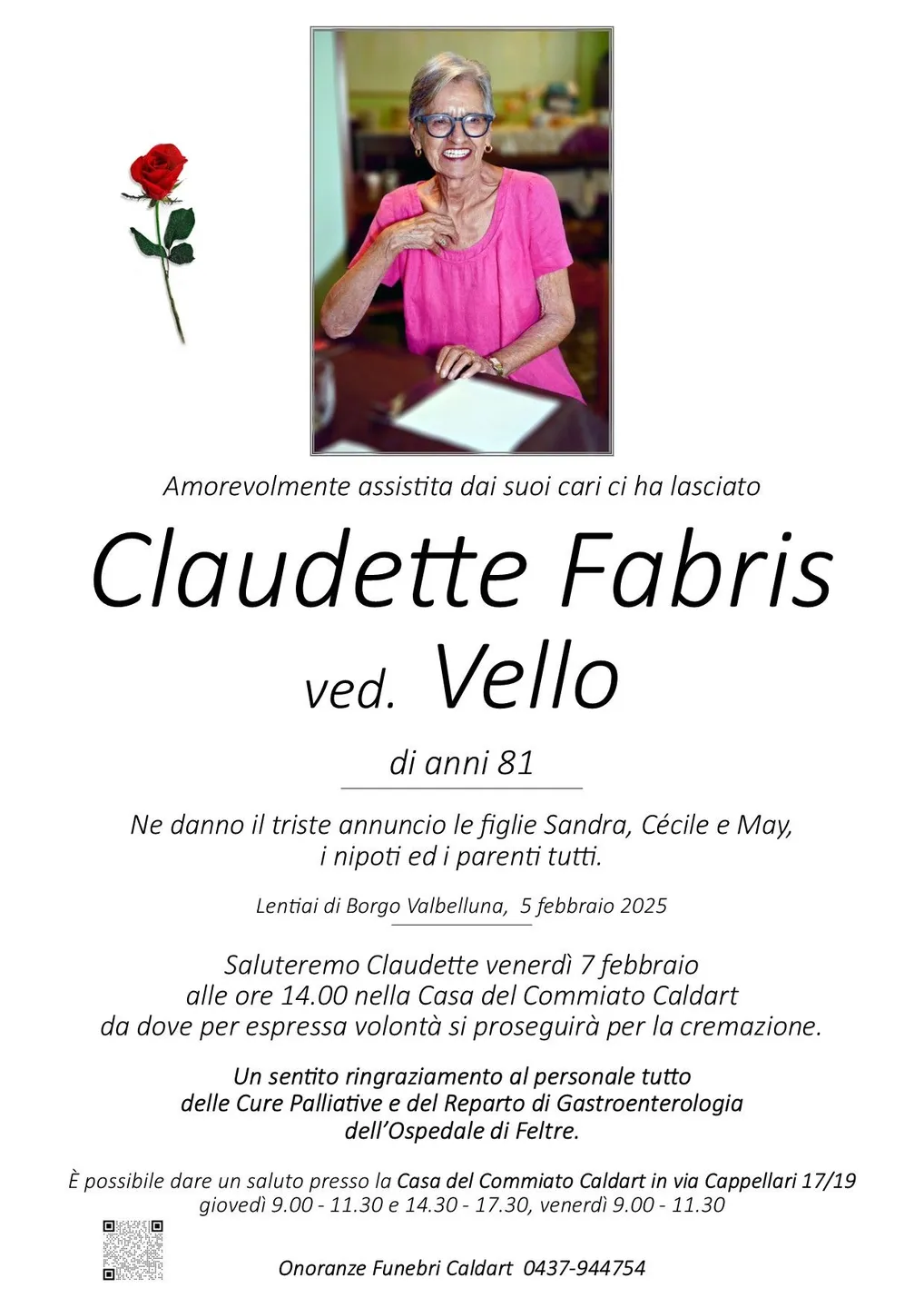 Epigrafe di Claudette Fabris