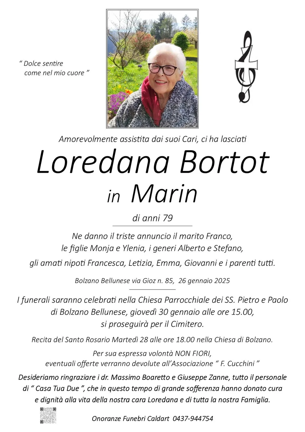 Epigrafe di Loredana Bortot In Marin
