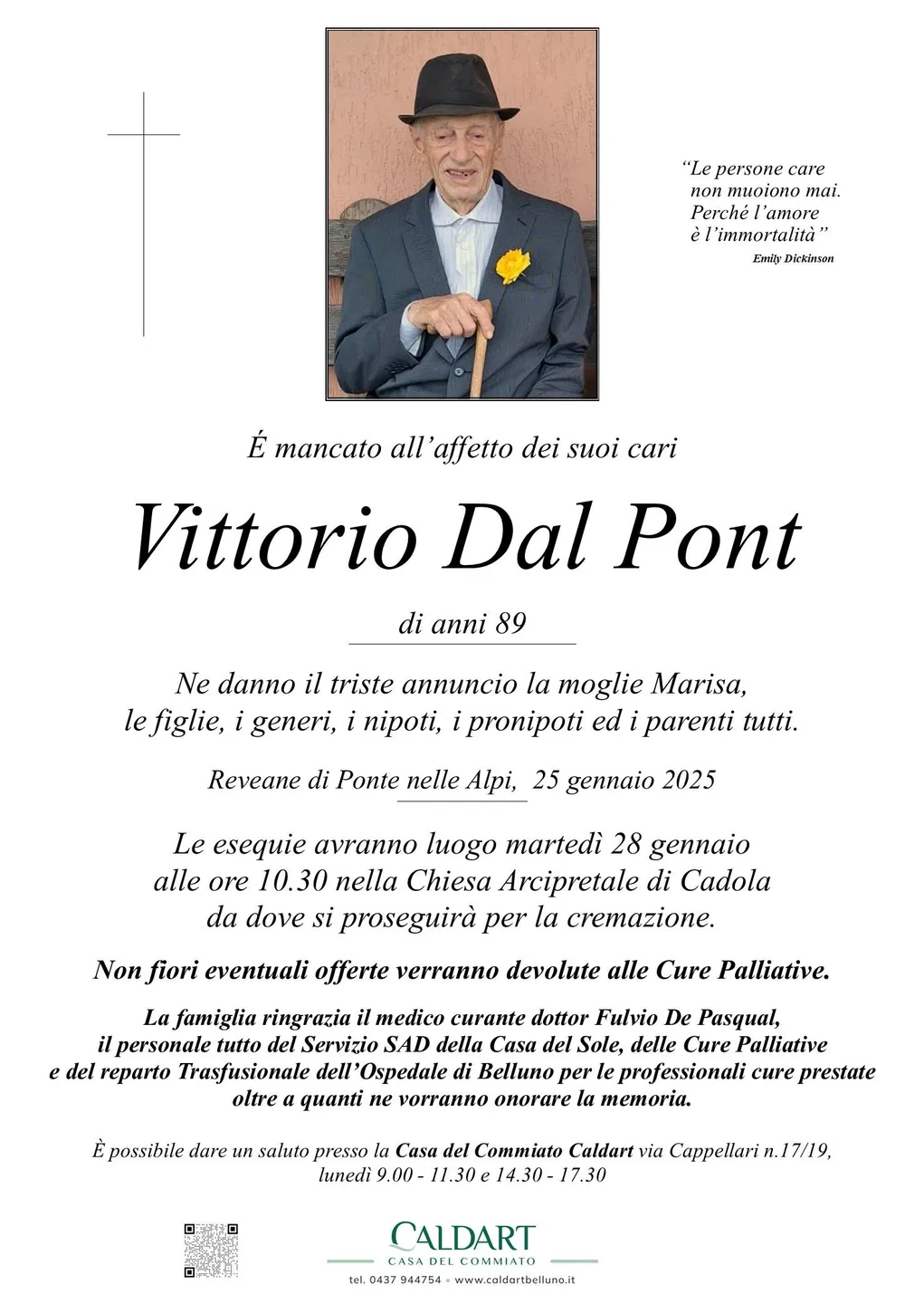 Epigrafe di Vittorio Dal Pont