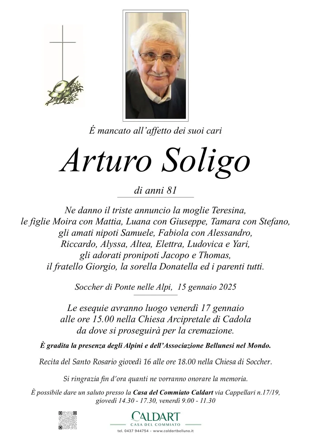 Epigrafe di Arturo Soligo