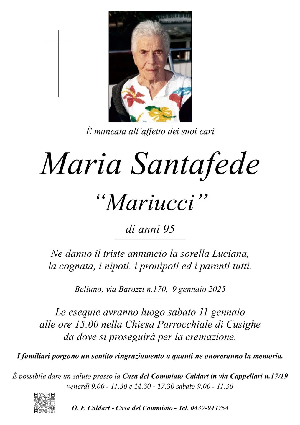 Epigrafe di Maria Santafede