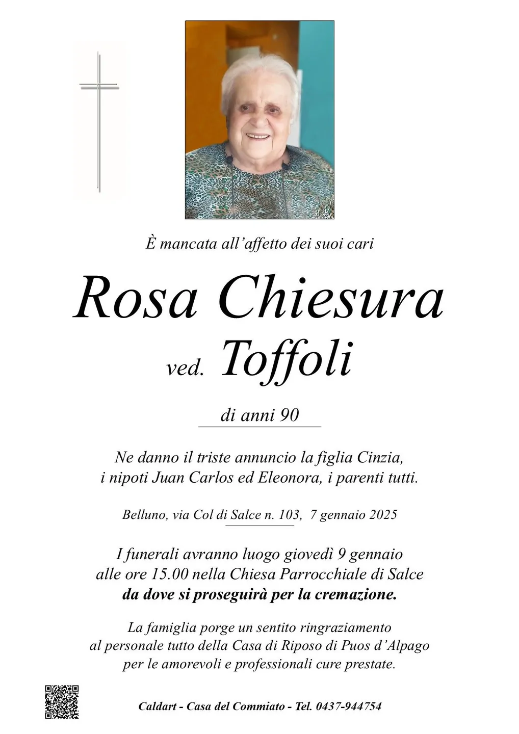 Epigrafe di Rosa Chiesura Toffoli