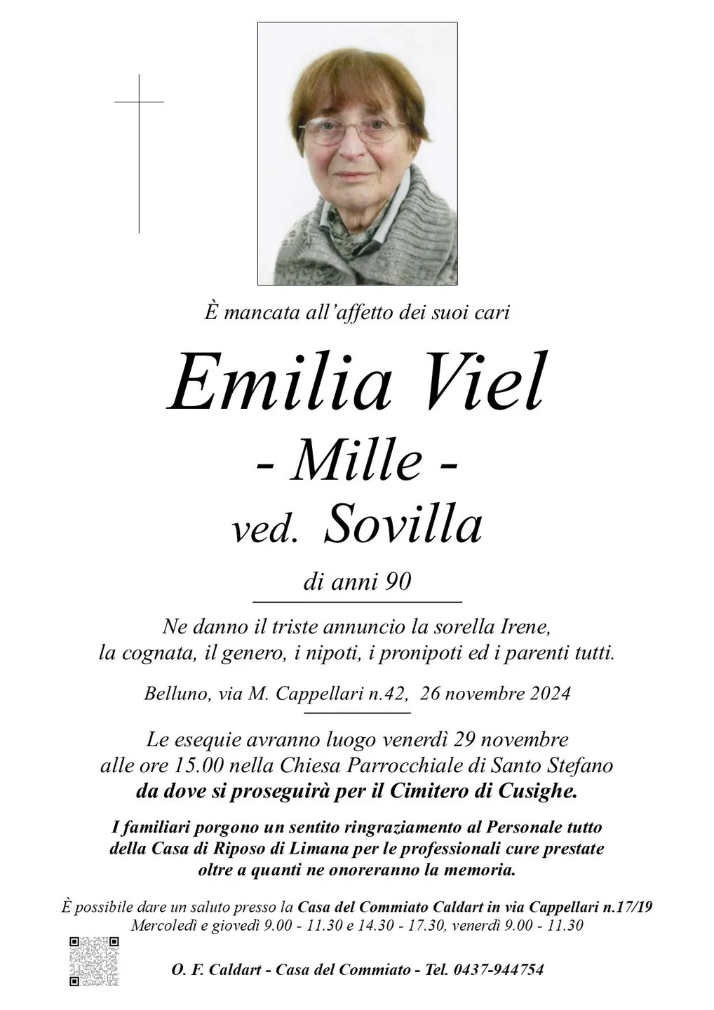 Epigrafe di Emilia Viel Mille Sovilla
