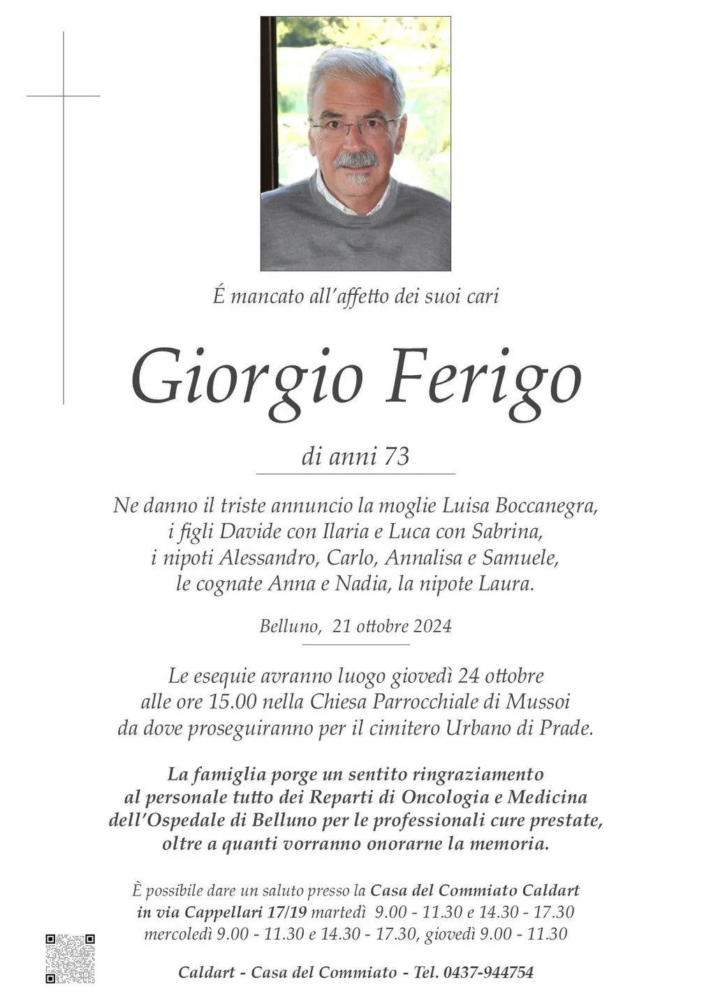 Epigrafe di Giorgio Ferigo