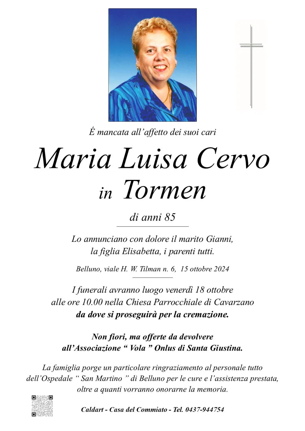 Epigrafe di Maria Luisa Cervo