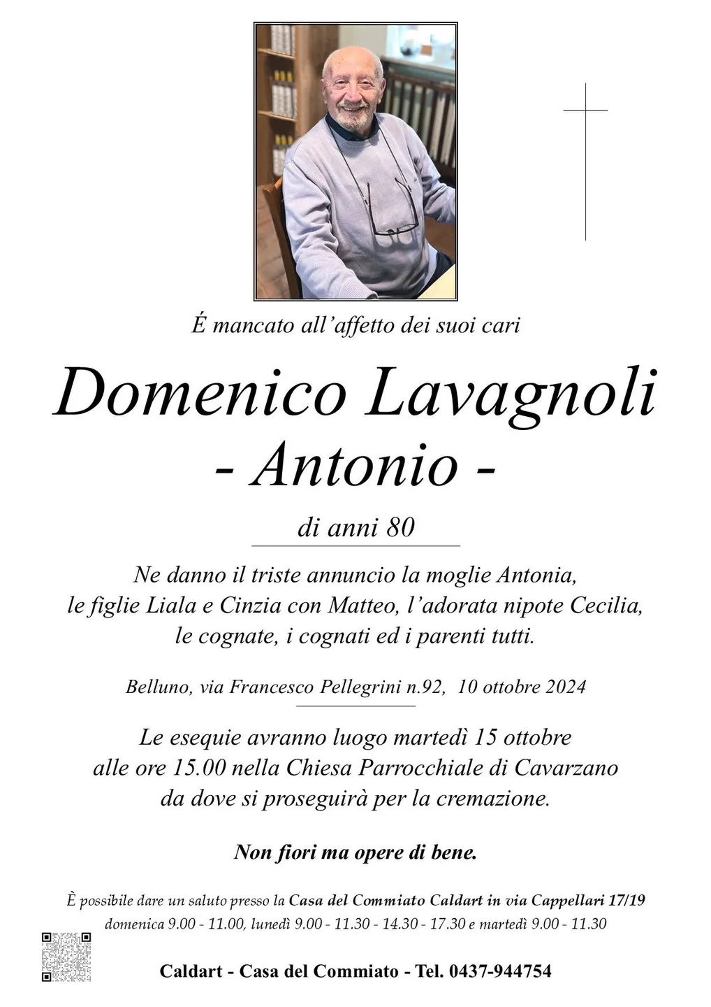 Epigrafe di Domenico Lavagnoli Antonio