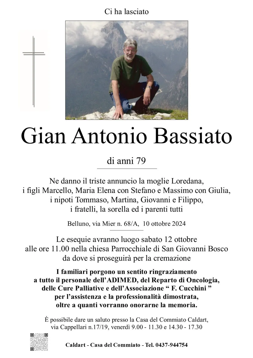 Epigrafe di Gian Antonio Bassiato