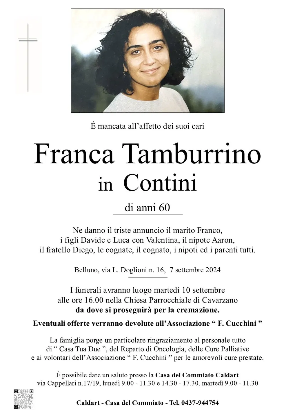 Epigrafe di Franca Tamburrino In Contini