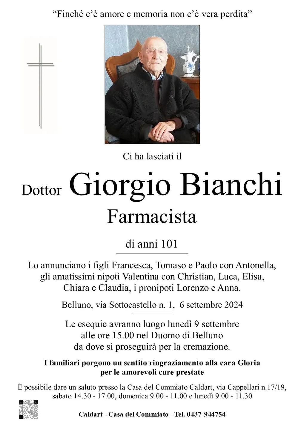 Epigrafe di Giorgio Bianchi