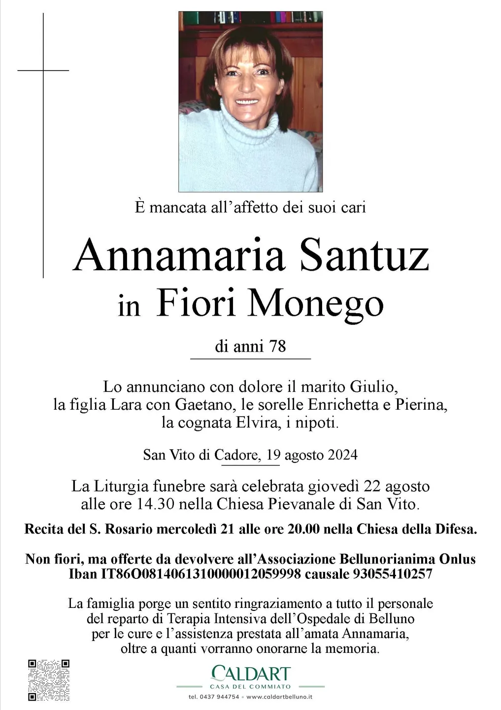 Epigrafe di Annamaria Santuz In Fiori Monego