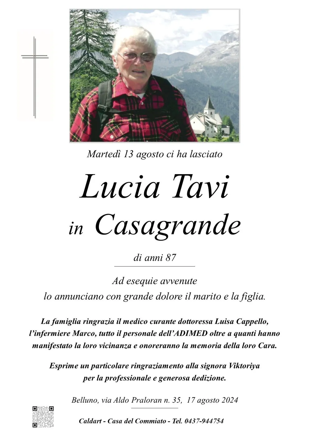 Epigrafe di Lucia Tavi Casagrande