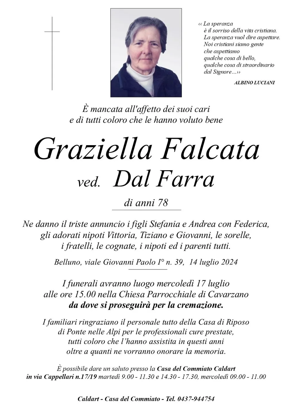 Epigrafe di Graziella Falcata Dal Farra