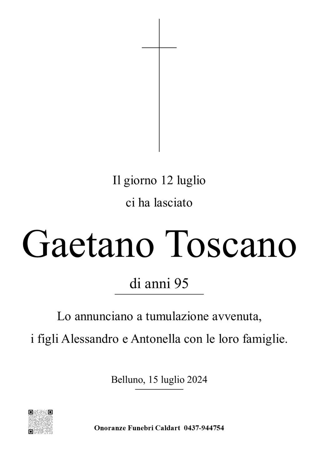 Epigrafe di Gaetano Toscano