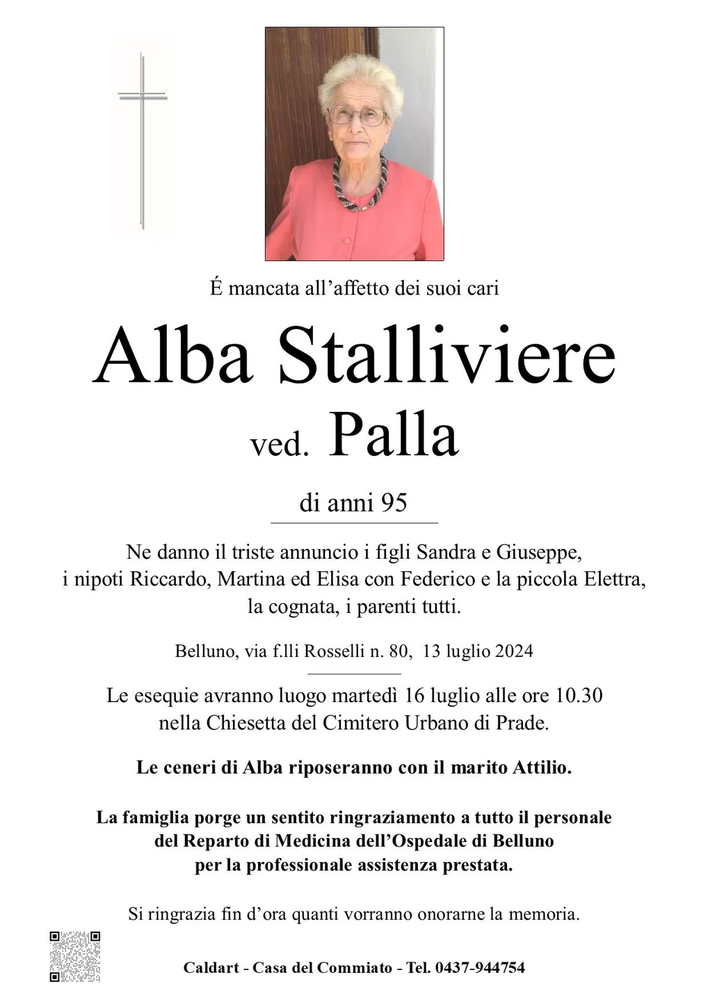 Epigrafe di Alba Stalliviere Ved. Palla