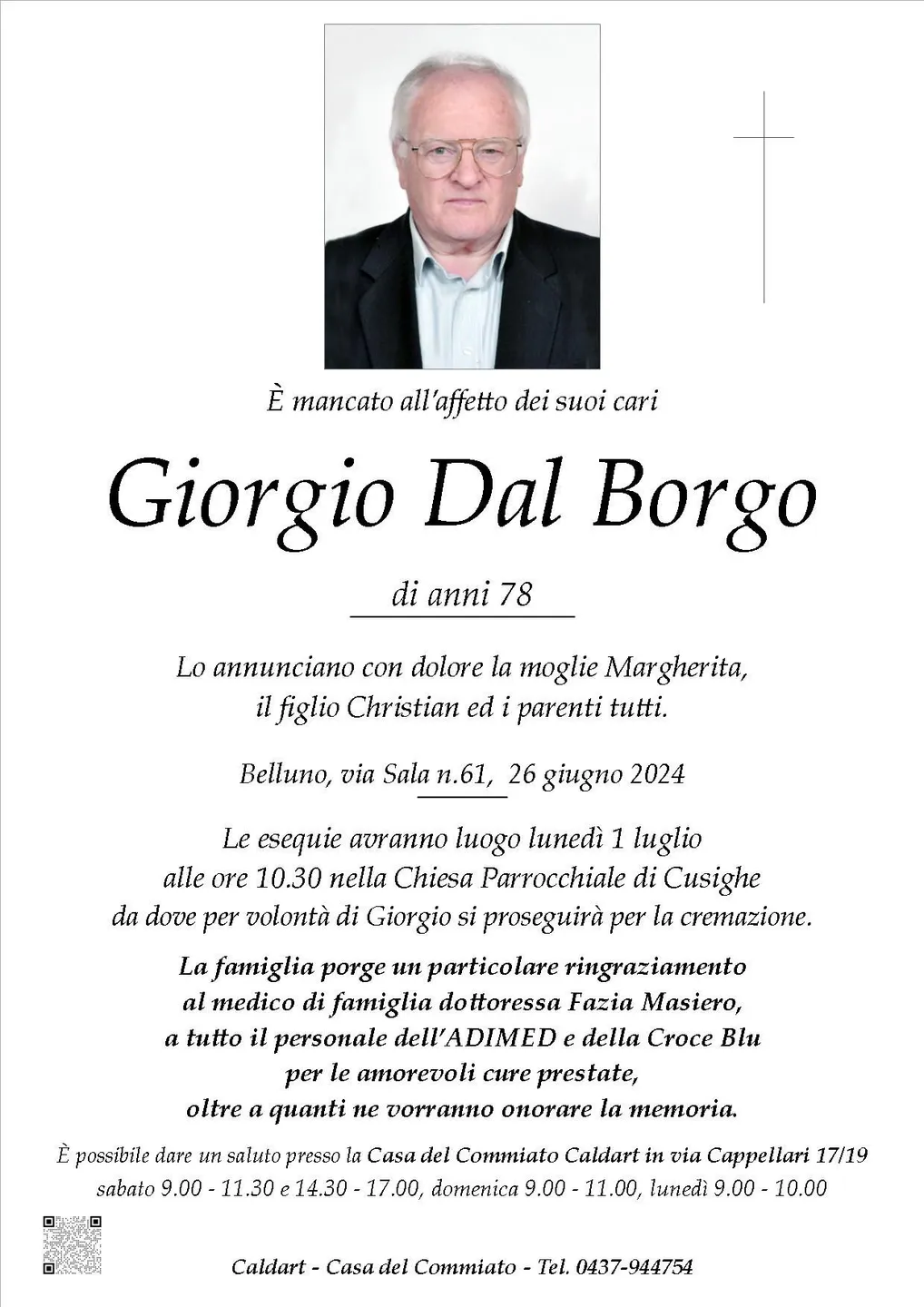 Epigrafe di Giorgio Dal Borgo