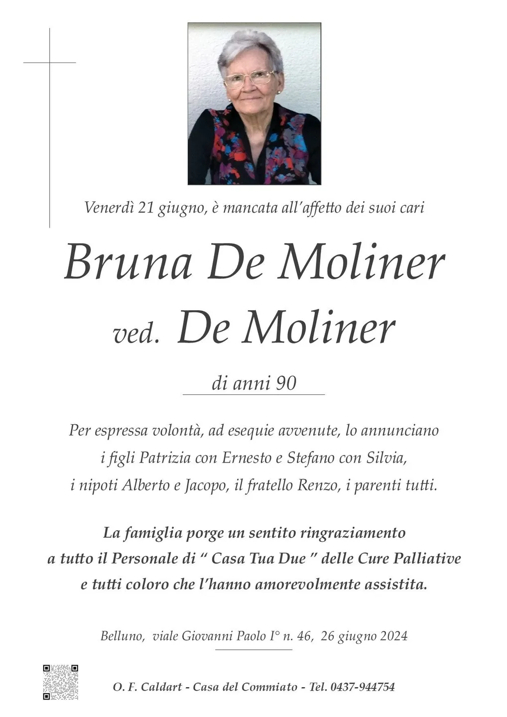 Epigrafe di Bruna De Moliner