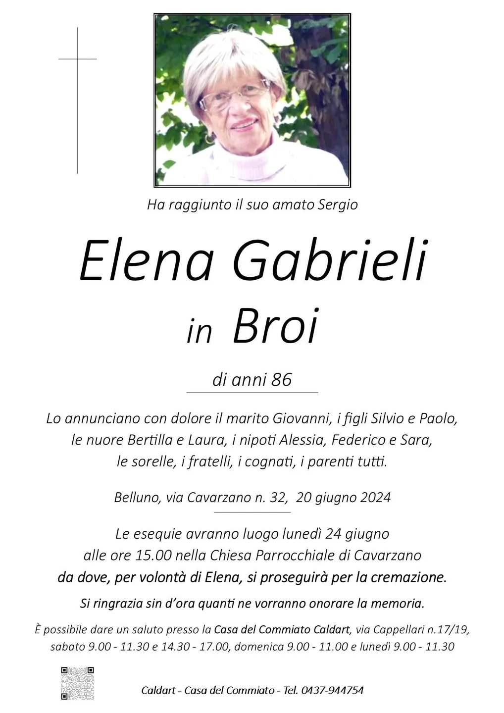 Epigrafe di Elena Gabrieli In Broi