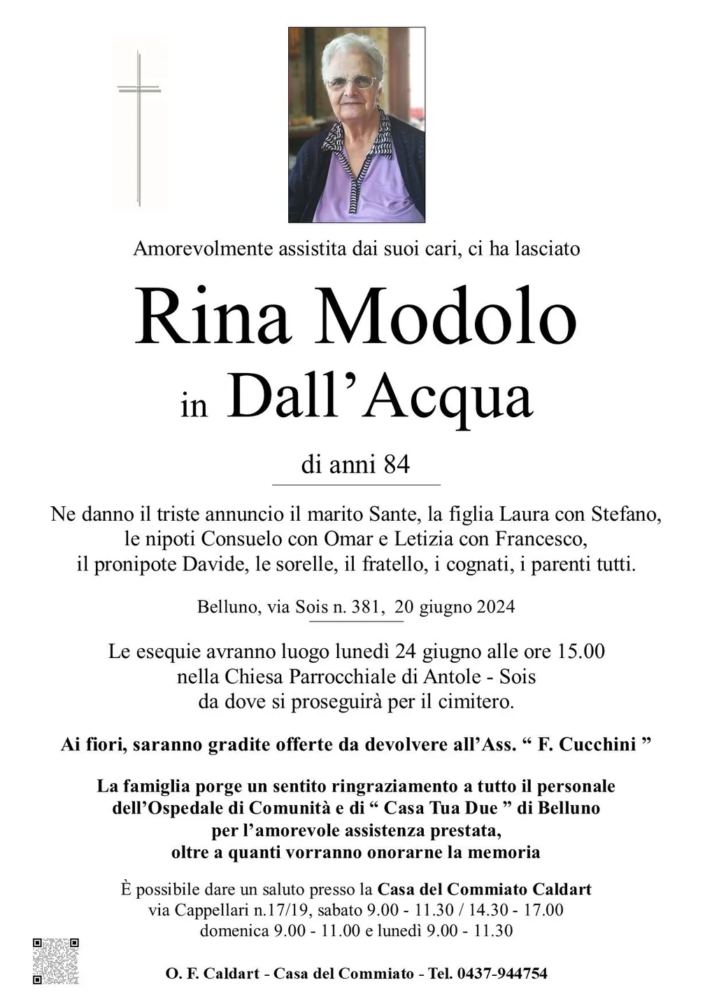 Epigrafe di Rina Modolo