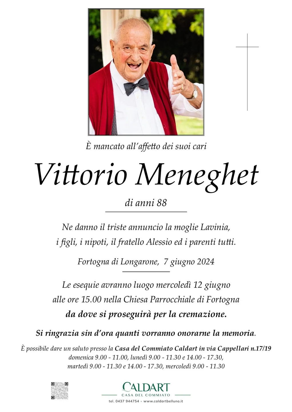 Epigrafe di Vittorio Meneghet
