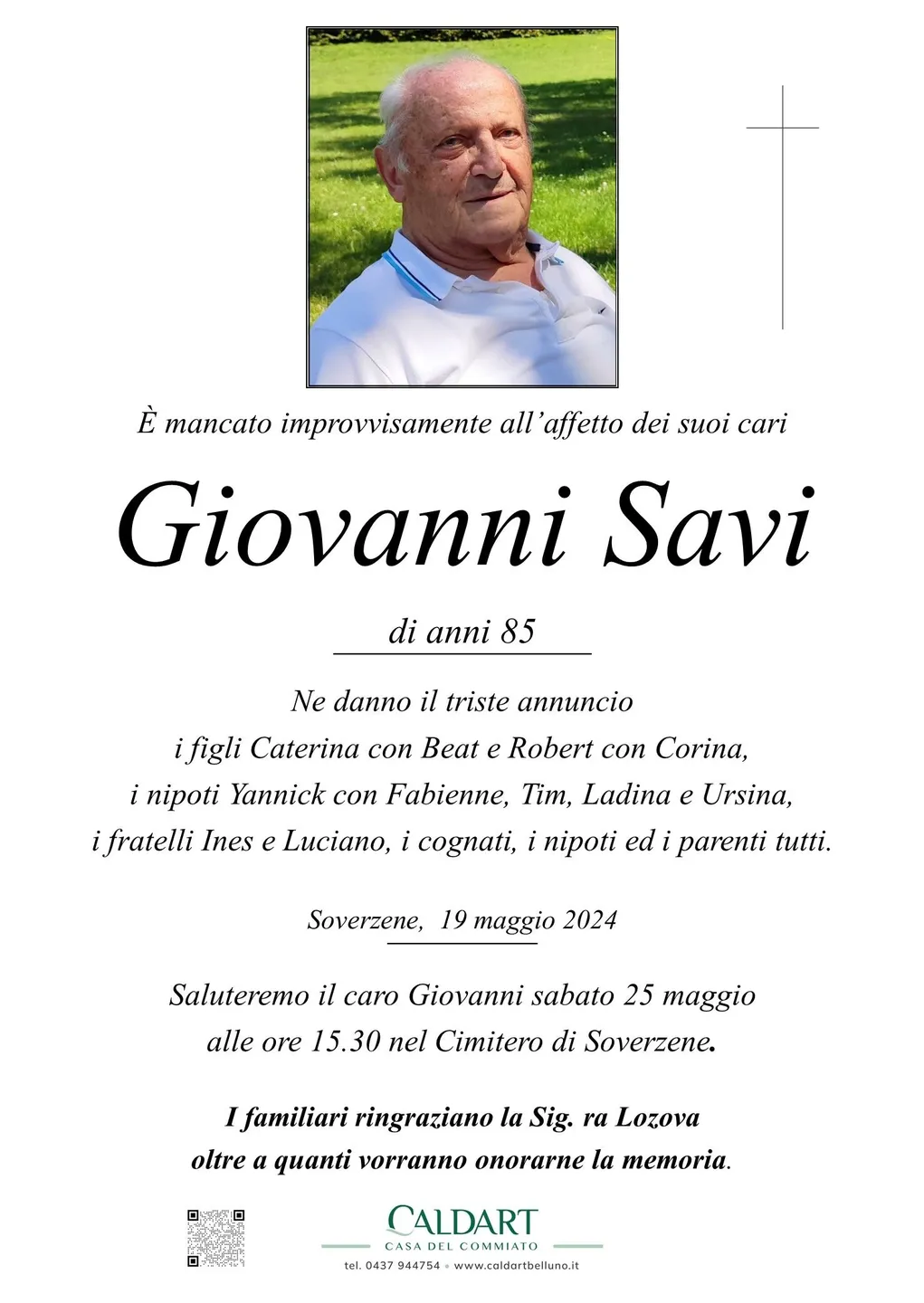 Epigrafe di Giovanni Savi