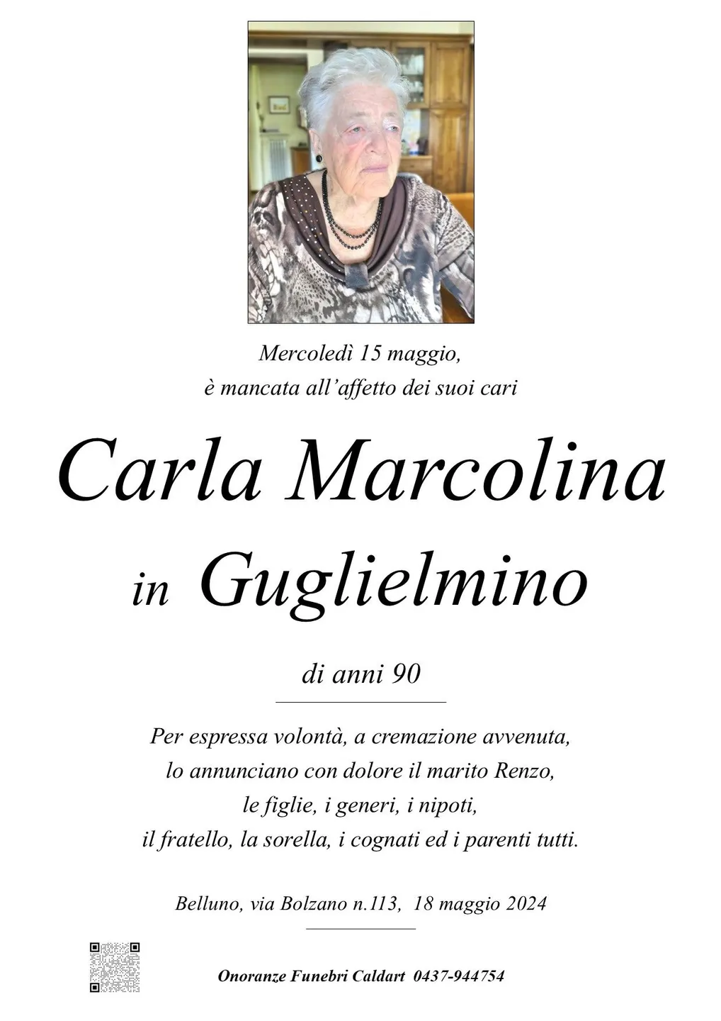 Epigrafe di Carla Marcolina In Guglielmino