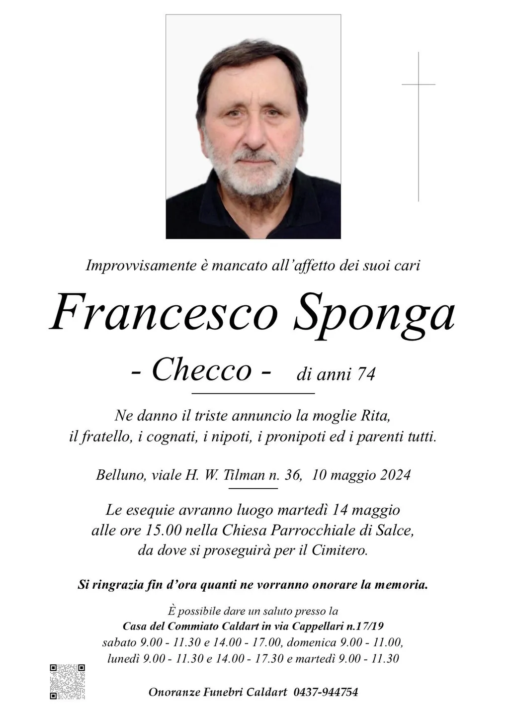 Epigrafe di Francesco Sponga
