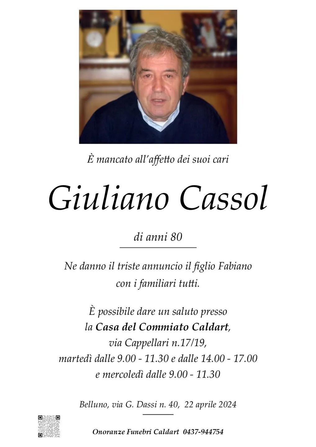 Epigrafe di Giuliano Cassol