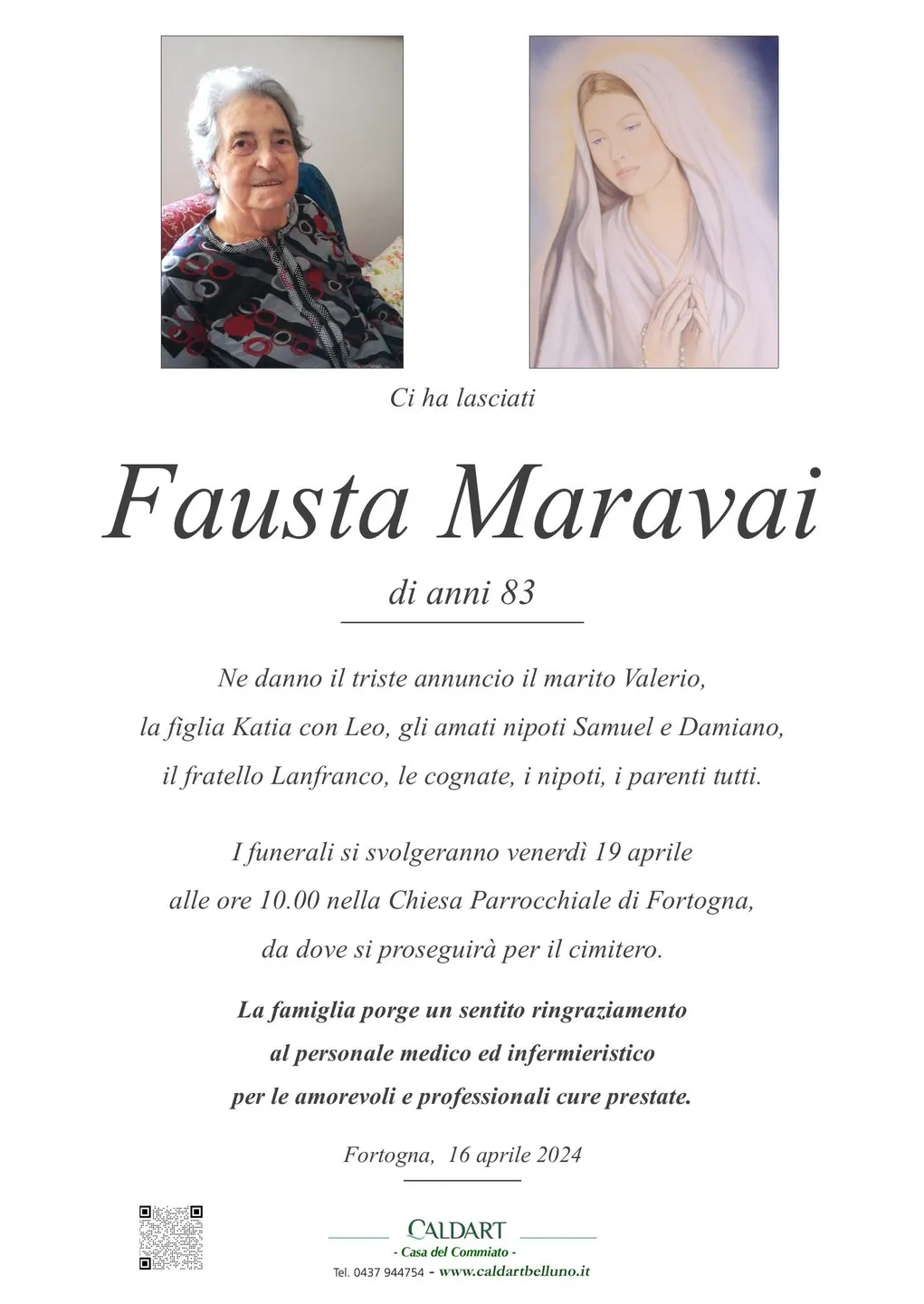 Epigrafe di Fausta Maravai