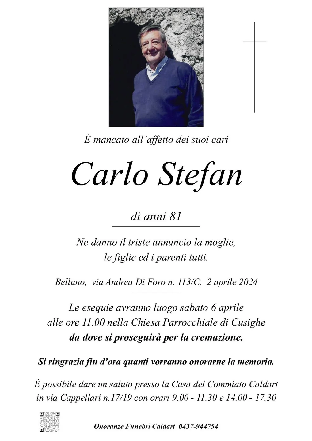 Epigrafe di Carlo Stefan