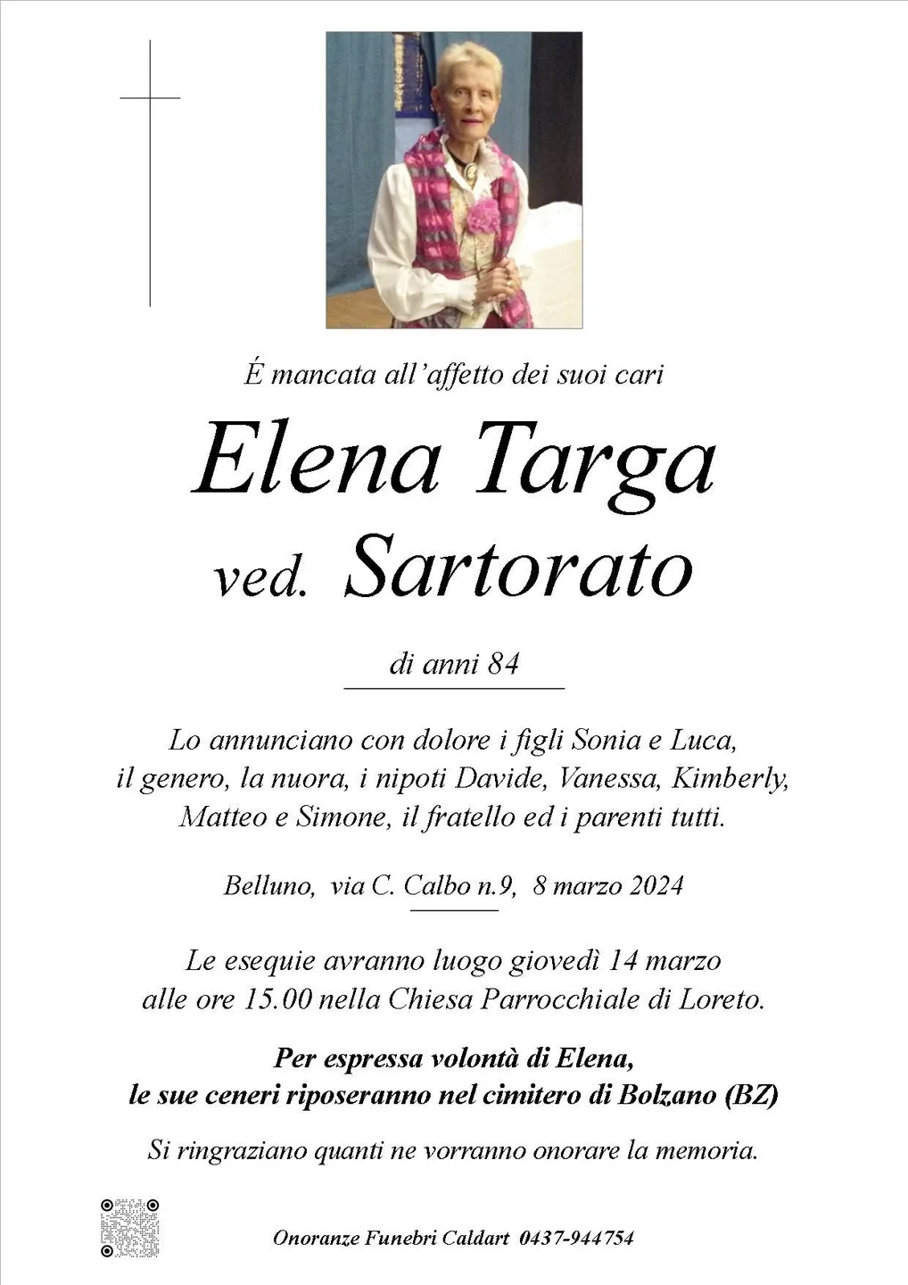 Epigrafe di Elena Targa Sartorato
